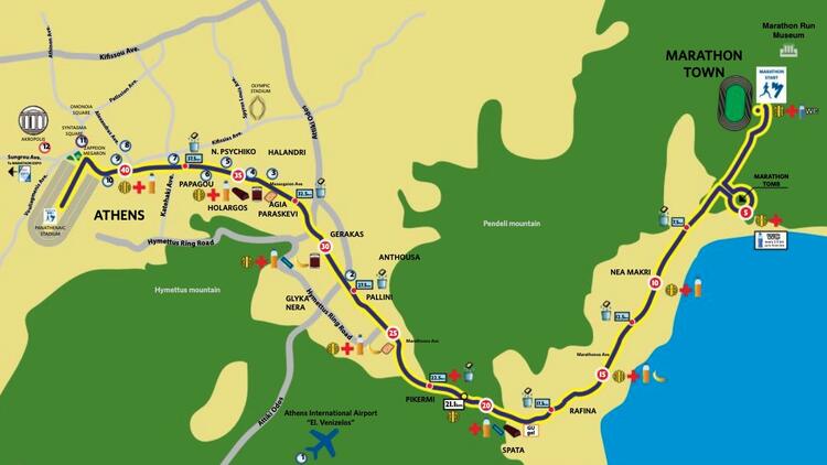 Athens Marathon Race Route Map